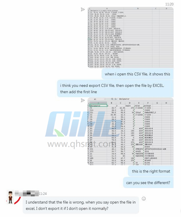 qihe How to modify a coordinate csv files in the correct format and make it work through a tvm802ax smt pick and place machine 