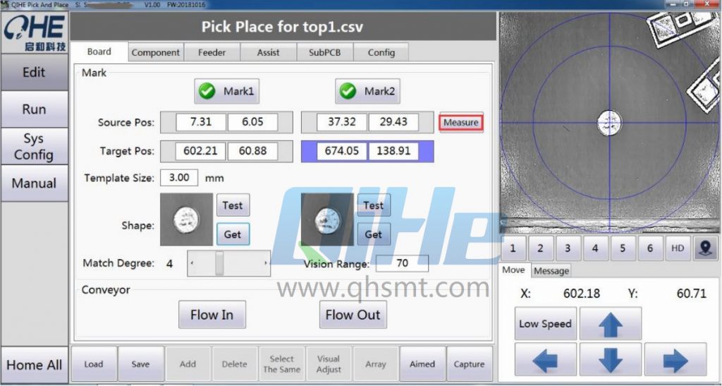 Smt pick and place machine QM61 pnp software file program 