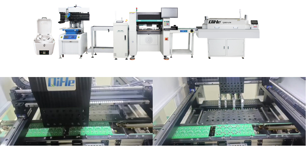 Hi friends today we will look at a video of QM61 smt pick and place, which is from the customer's operation of tact switch placement.His smt setup line Configuration includes:stencil printer QH3250→pcb loade QUL350→fully automatic stencil printer QFA5060→smt conveyor →fully automatic pick and place machine QM61 →smt conveyor →reflow oven QRF835→ pcb unloader QDL350