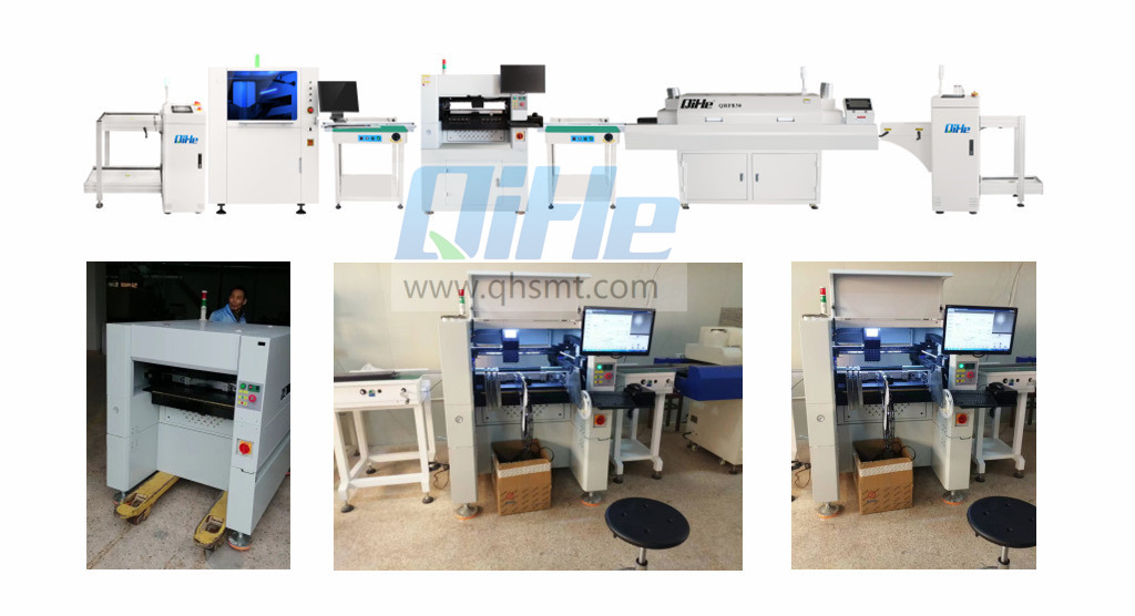 TVM926S pnp smt smt pick and place machine line,reflow,printer,conveyors,pcb assembly, semi automatic soldering paste printer QP3250→ smt conveyor →PNP machine TVM926S→smt conveyor →reflow oven QRF835