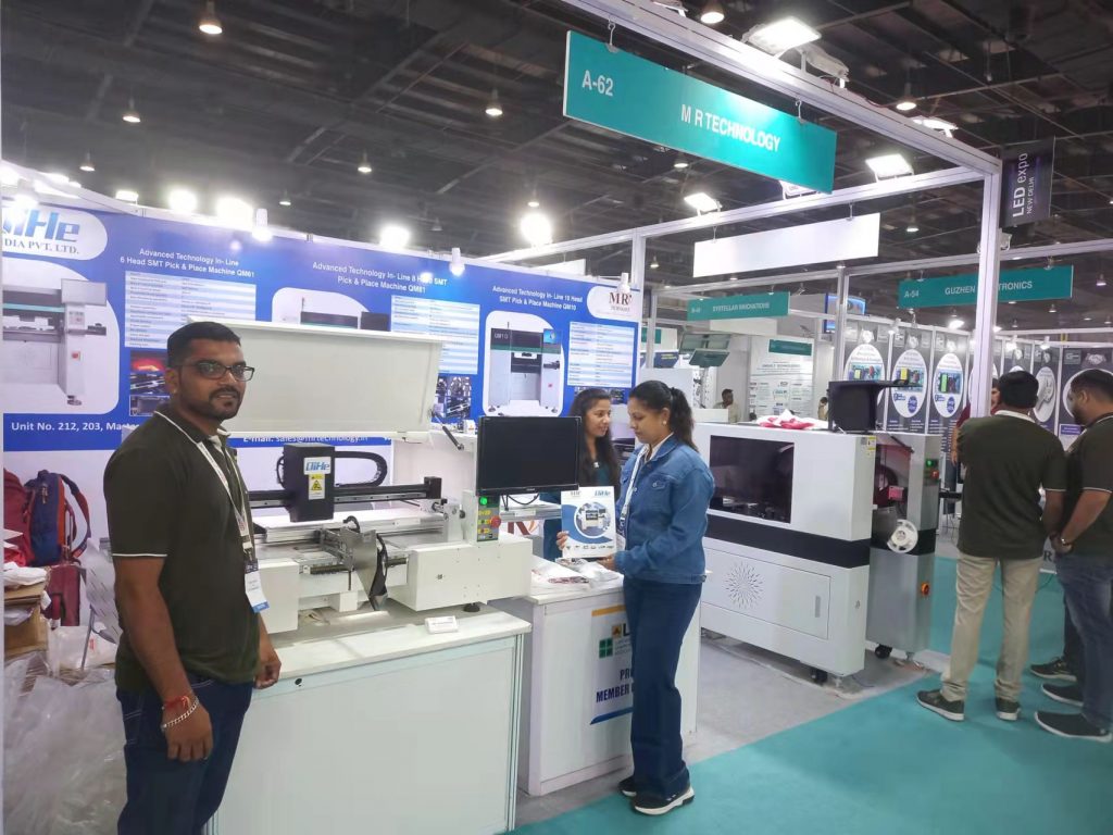 Last week  QiHe team with popular smt pick and place machine models  join a three-day summit :LED expo India 2023(New Delhi)  Exhibition.LED Expo is India’s number one show on LED products and technologies.