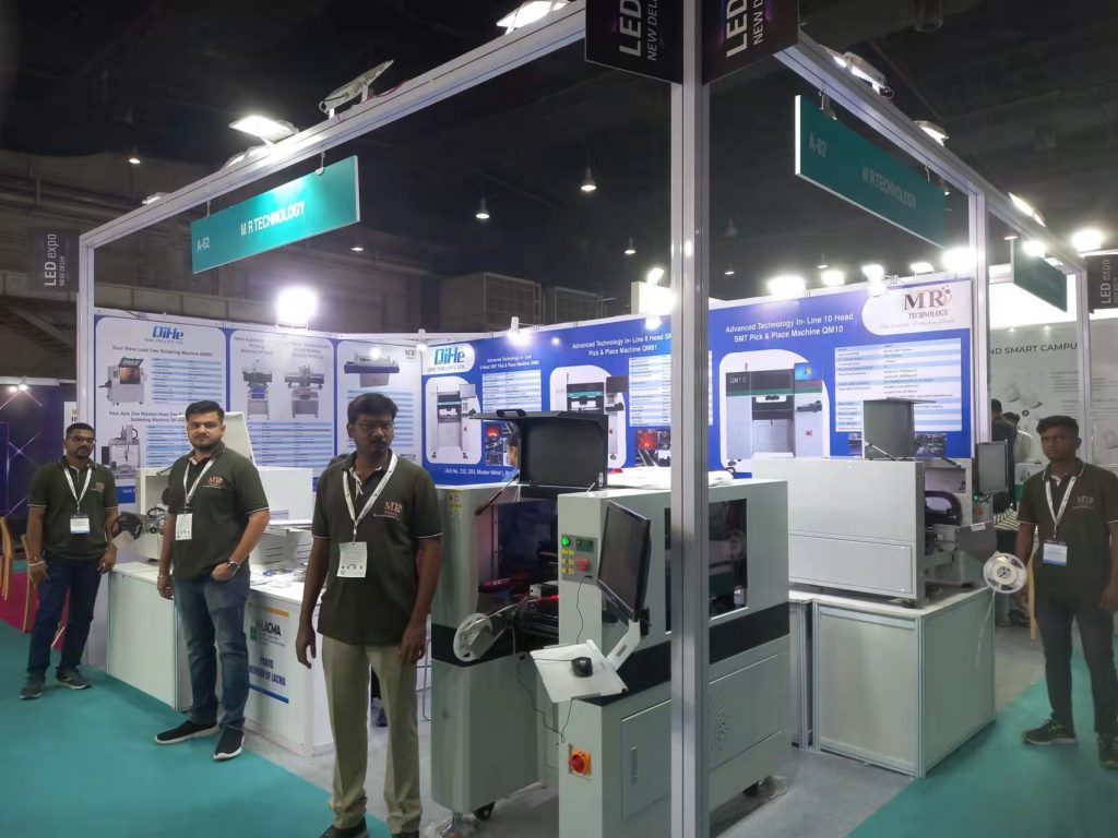 Last week  QiHe team with popular smt pick and place machine models  join a three-day summit :LED expo India 2023(New Delhi)  Exhibition.LED Expo is India’s number one show on LED products and technologies.