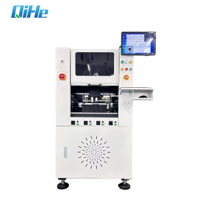 Industrial manufacturing machine with a side-mounted touchscreen monitor and control panel on the right side.